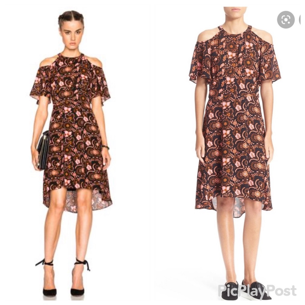 A.L.C. Emile Cold Shoulder Floral 100% Sil… - Picture 2 of 9